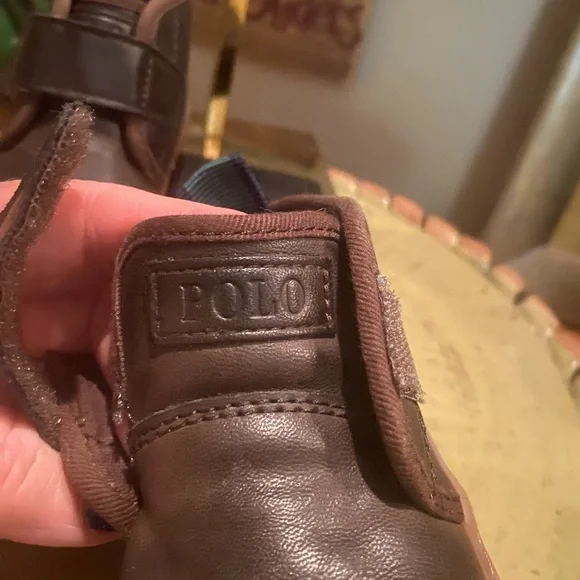 Polo Ralph Lauren Toddler Boy's OWEN-EZ BROWN LEATHER Boots Shoes-sz 5 - Picture 4 of 7